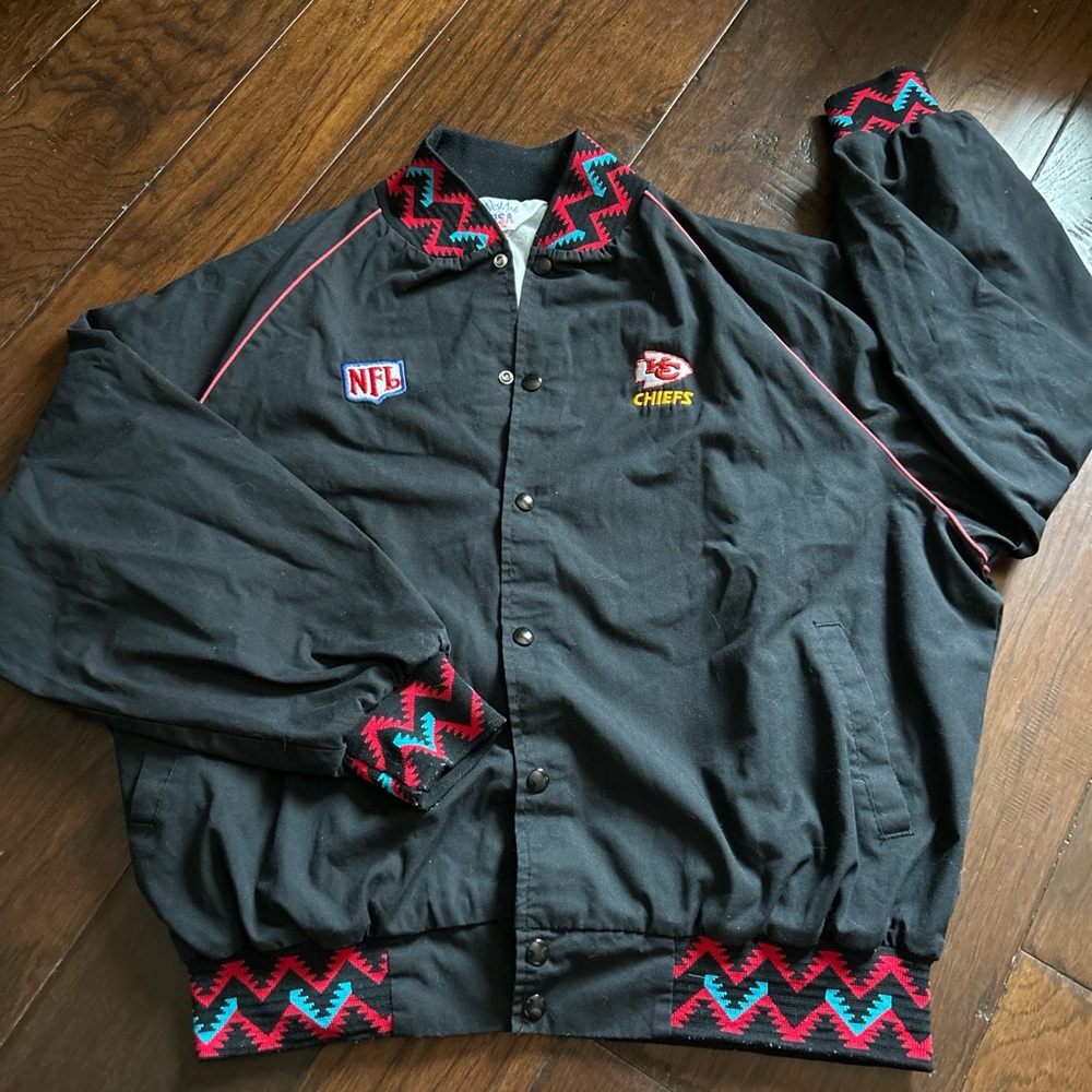 Vintage KC chiefs button up jacket
